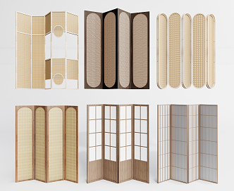 Nordic Screen Wooden Partition 3d model