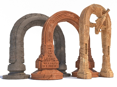 Modern style stone arch 3d model