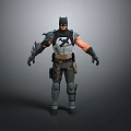Man Wearing Batman Costume With Armored Suit Bat Symbol And Tactical Gear