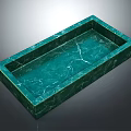Green Marble Rectangular Wash Basin With Smooth Surface And Natural Veins 3d model