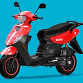 Red and Black Scooter with Stylish Body Design and Black Seat