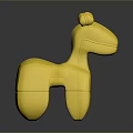 Yellow Cartoon Animal Toy Figure With Playful Rounded Design And Smooth Surface