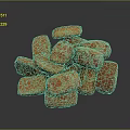 Stacked Pile of Golden Brown Crusty Bread Pieces on Dark Background