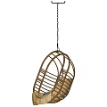Rattan Hanging Chair With Metal Chain Suspension And Comfortable Seating Design
