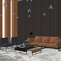 Nordic Sofa Coffee Table Combination 3d model