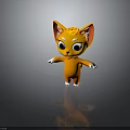 Cute Orange Cartoon Cat Character With Big Eyes And Open Arms
