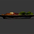 Delicious Grilled Meat Plate With Boiled Eggs Corn Sweet Potatoes And Leafy Greens