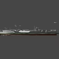 Aircraft Carrier Sailing On Blue Ocean With Several Airplanes Flying Nearby