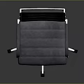 Modern Gray Padded Office Chair With Armrests Metal Frame And Five Wheel Base