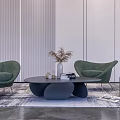 Modern Casual Sofa Combination Single Sofa Casual Sofa Lazy Sofa Coffee Table 3d model
