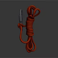 Durable Red Rope With Metal Carabiner For Home Daily Necessities Use