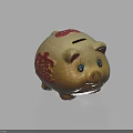 Golden Piggy Bank Decorative Ornament Set With Red Fu Character And Exquisite Patterns