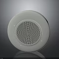 White Circular Electronic Device Built in Speaker with Grid Design for Home Audio System 3d model