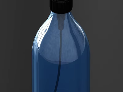 Bathroom Accessories Blue Spray Bottle With Transparent Design And Plastic Material For Cleaning 3d model