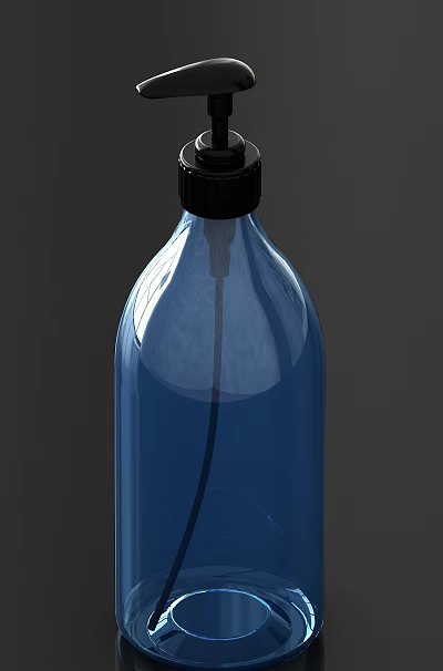 Bathroom Accessories Blue Spray Bottle With Transparent Design And Plastic Material For Cleaning 3d model