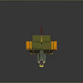 Vintage Green and Yellow Biplane Airplane 3D Model with Red Flag and Number 40 Design