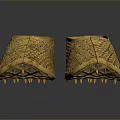 Golden Woven Slippers With Intricate Hollow Out Pattern Elegant Shiny Daily Footwear For Home Use