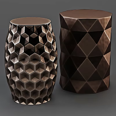 Light Luxury Stool Drum Stool 3d model Light Luxury Stool Drum Stool 3d model