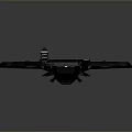 Futuristic Black Drone With Streamlined Design White Accent Stripes And Multiple Propellers 3d model