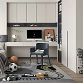 Modern Tatami Bedroom Interior With Platform Bed Desk Window And Storage Cabinets