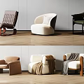 Modern Single Sofa Single Sofa Chair Backrest Sofa Chair 3d model