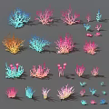 Vibrant Aquatic Animal Coral Reefs Displaying Various Colors and Diverse Underwater Shapes