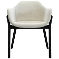 Modern Accent Chair Beige Fabric Upholstery With Armrests And Black Wooden Legs Contemporary Design