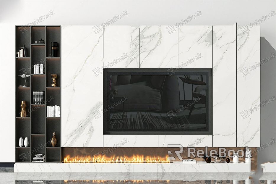 Modern TV background wall model