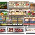Supermarket department store combination supermarket shelf combination 3d model
