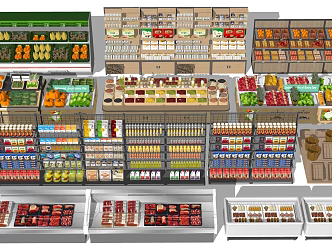 Supermarket department store combination supermarket shelf combination 3d model