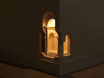 Classic Arched Wall Lamp With Warm Glow For Corner Interior Decoration 3d model