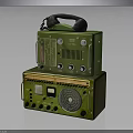 Vintage Green Military Radio Communication Device With Knobs Dial And Handset 3d model