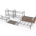 Different Types of Bed Frames Including Metal and Wooden Bunk and Single Beds