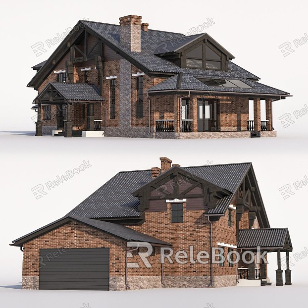 Modern single-family villa building villa house model