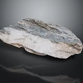 Natural Stone with Gray White Texture Irregular Shape on Black Background and Smooth Surface Reflection 3d model