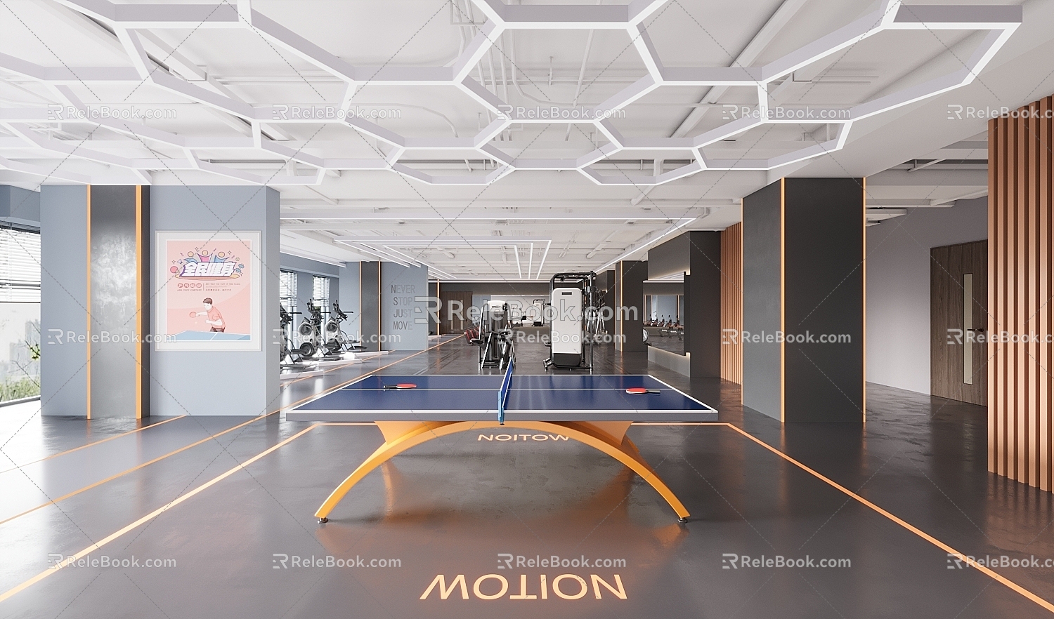 Gym Table Tennis Table Fitness Equipment 3d model