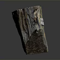 Rough Natural Stone Block With Wood Like Texture And Colorful Stripes
