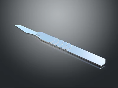 Professional Surgical Scalpel Medical Instrument With Metal Handle And Sharp Blade 3d model