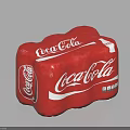 Red Coca-Cola Beverage Six Pack With Plastic Bottles For Cold Drinks 3d model