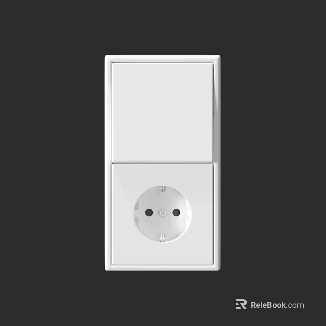 White Modern Switch Panel With Integrated Switch And Socket For Home Interior 3d model 