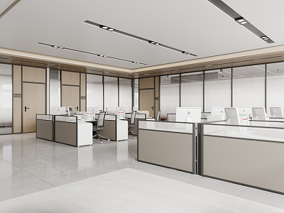 modern public office area public office manager room 3d model