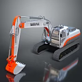 ZAXIS Heavy Duty Excavator With Orange White Crawler Tracks And Front Bucket