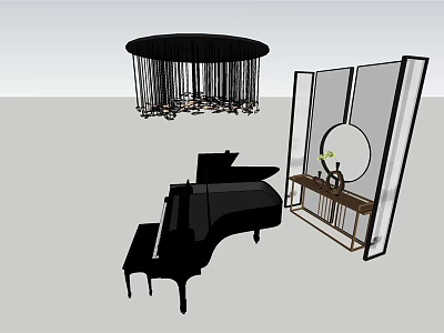 High Quality Musical Instruments And Art Supplies With Piano Easels Brushes 3d model