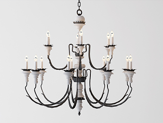 American Chandelier Classical Chandelier Candle Lamp 3d model