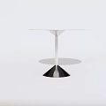 Modern Minimalist Dining Table With Sleek Metal Base And White Surface 3d model