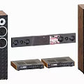 Entertainment Electronics Home Audio System With Tall Floor Speakers Soundbar And Amplifiers