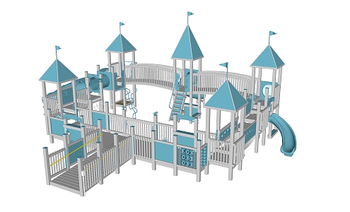 Modern play equipment children's activity field 3d model