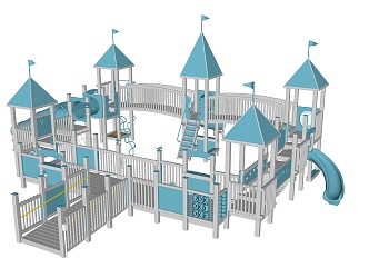 Modern play equipment children's activity field 3d model