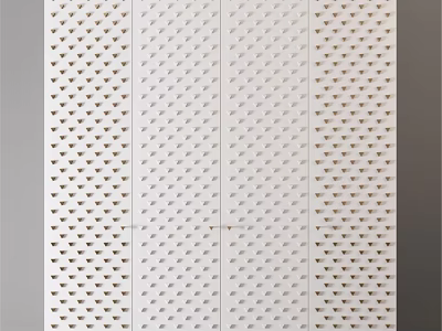 Modern White Dresser With Perforated Door Design For Bedroom Home Decor 3d model