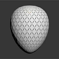 Modern Architectural White Spherical Sculpture With Diamond Hollow Pattern Design